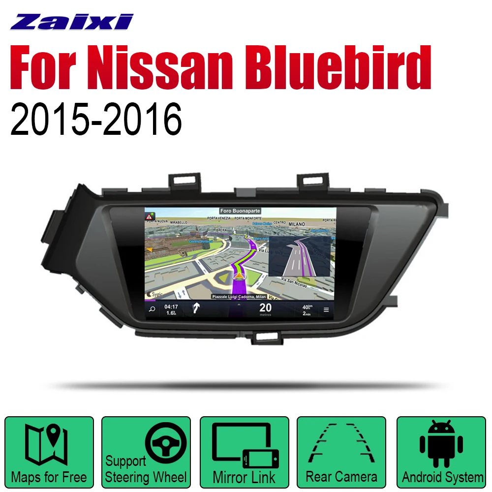 For Nissan Bluebird 2015~2016 Car Audio Video Multimedia Player Multi-Touch Screen Head Unit GPS Navigation System Radio Stereo |