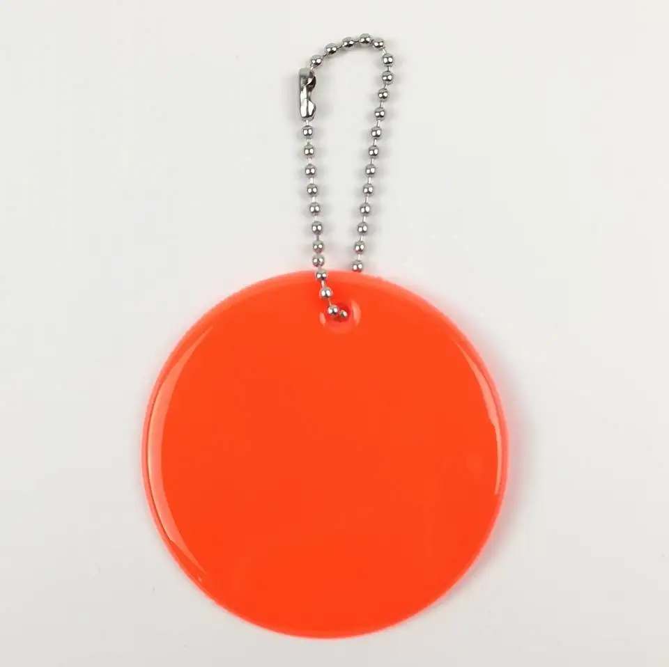 Orange red 11 цветов мягкий пвх отражатель светоотражающий брелок подвесные аксессуары для сумок высокая видимость брелки для дорожного движения видимая безопасность использования - Цвет: Orange red