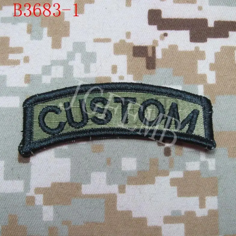 B3683 Дуги пользовательское имя лента текста бренд настроение тактика Военная Униформа заплата вышивки - Цвет: B3683