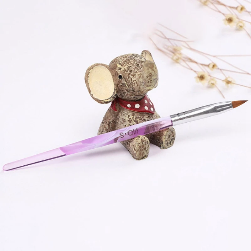 6 шт. акриловая Соболь для дизайна ногтей плоская кисть Сделай Сам дизайн