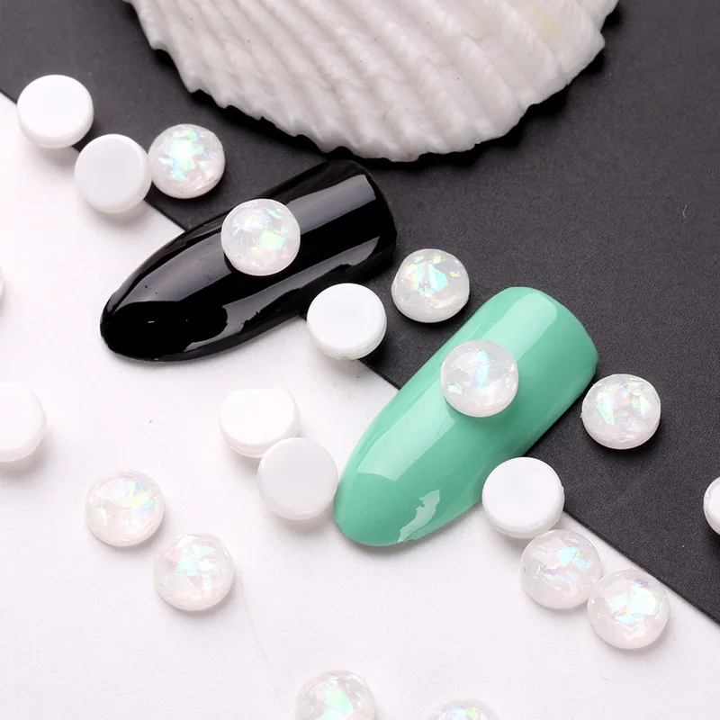 Blueness 20Pcs/lot Glitter Round Marble Stones Design Nails Art Decorations Accessories Rhinestones Glass Studs For Manicure DIY|nail art
