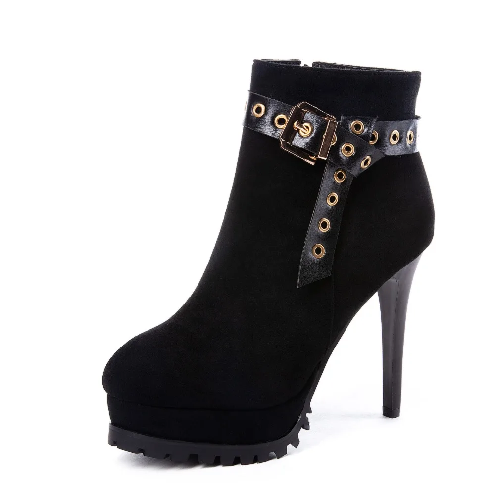 Женские ботильоны женская обувь очень высокий тонкий каблук Платформа молния