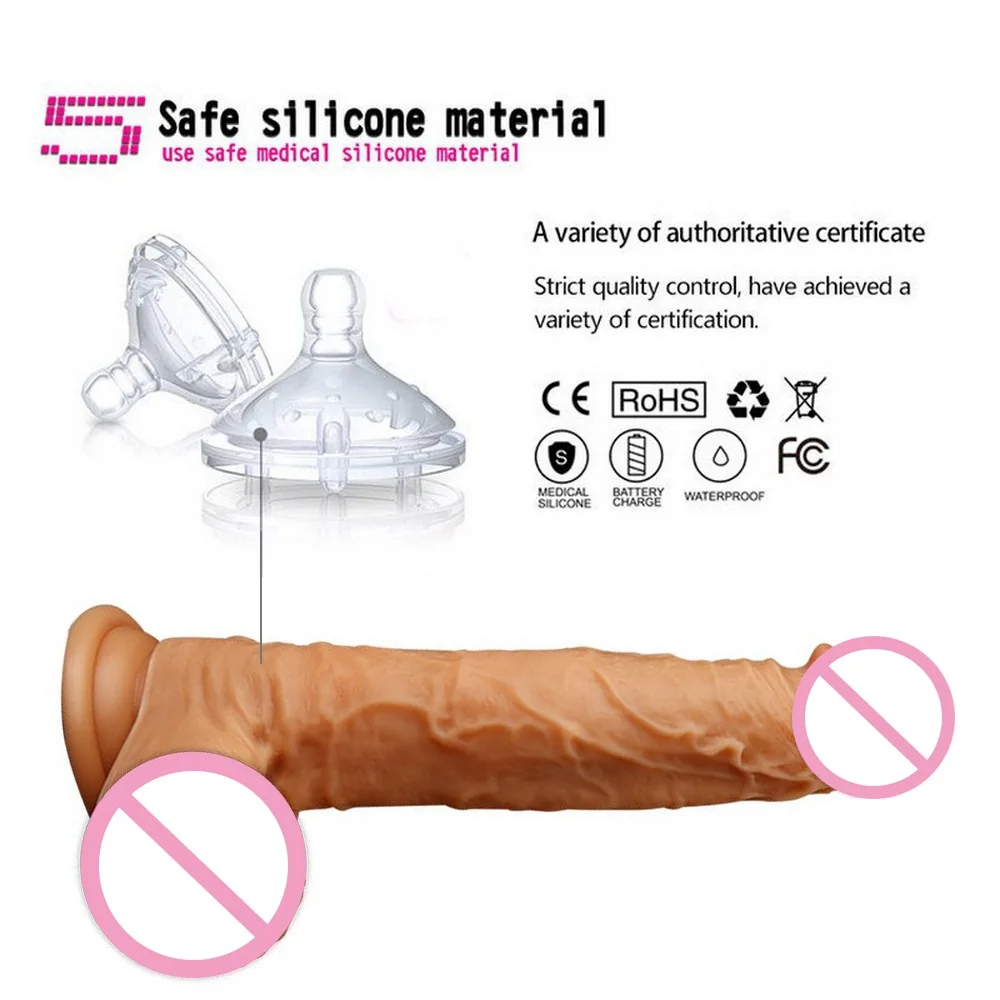 Мощный телескопический реалистичный фаллоимитатор USB зарядный вибратор с