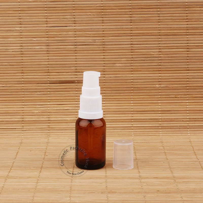 10 шт./лот акция 15 мл Янтарное стекло эфирное масло Bottle1/2 OZ насос для лосьона мини