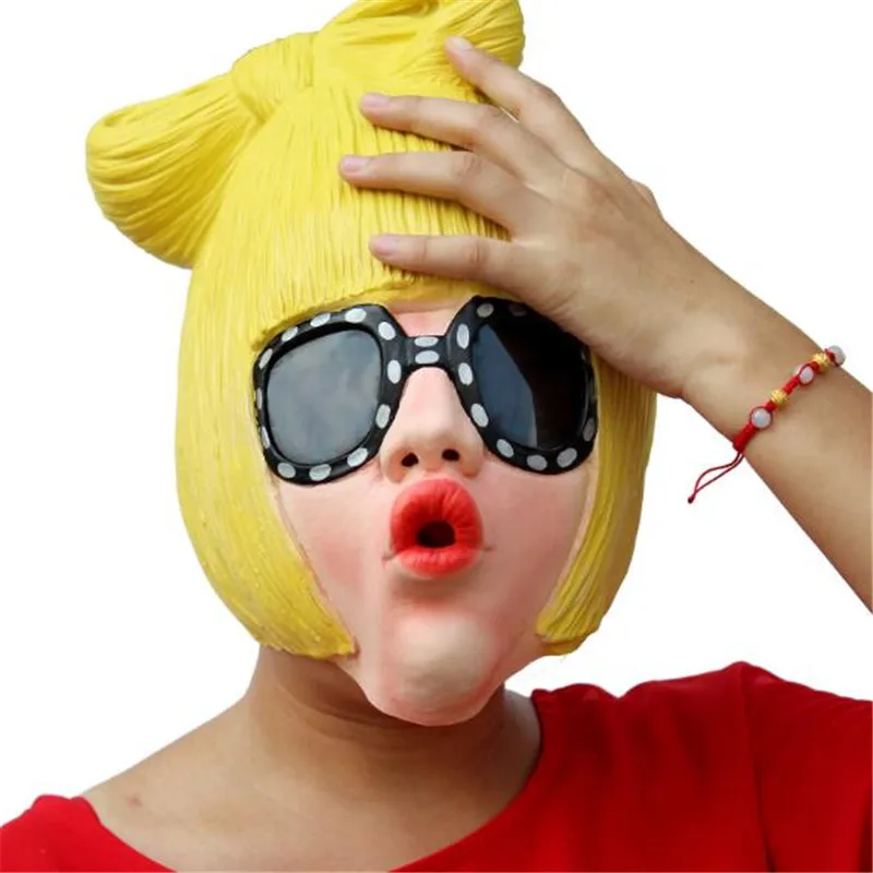 Halloween Cosplay Fancy Dress Party Masquerade Rock Star Lady GaGa Full Face Latex Mask Novelty Adults | Тематическая одежда и