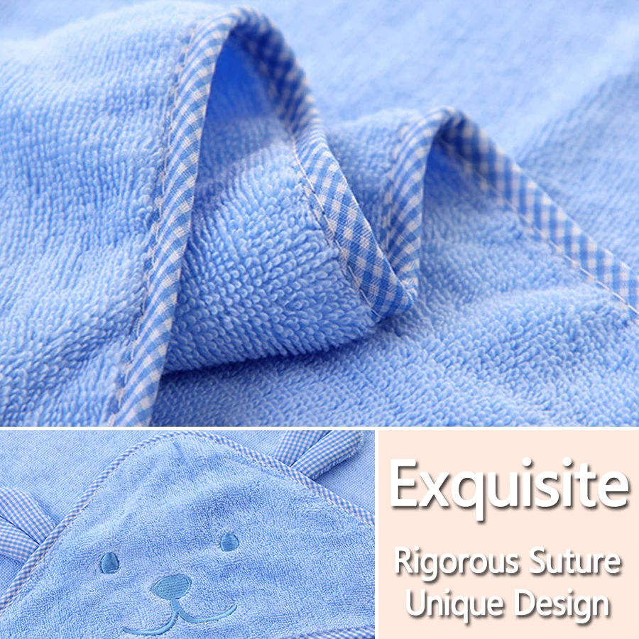 Детское полотенце с капюшоном Пончо детское банное для новорожденных Мягкий