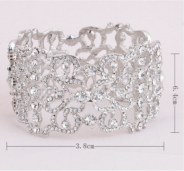 Свадебный браслет SLBRIDAL со стразами с кристаллами свадебный Женские Ювелирные
