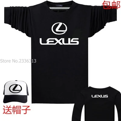 Весенняя и Осенняя мужская и женская футболка с длинными рукавами Lexus, одежда, футболка, включает бейсбольную кепку, шапки, размер S~ XXXL