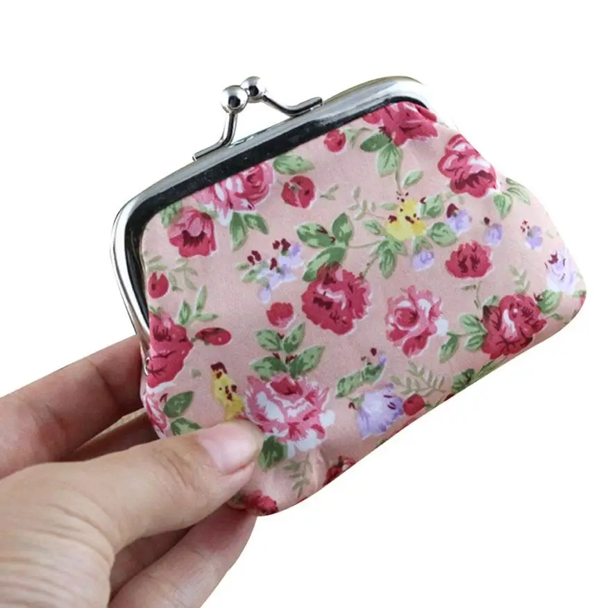 

Transer Women Lady Retro Vintage Flower Small Wallet Hasp Purses Clutch Bag Coin Purse drop shippping B7 25