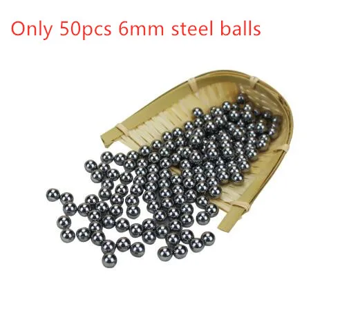 50pcs 6mm steel ball Новая смола Рогатка катапульта с плоской резинкой Открытый Охота стрельба Рогатка лазерный прицел Рогатка Открытый Инструменты - Цвет: 50pcs 6mm steel ball