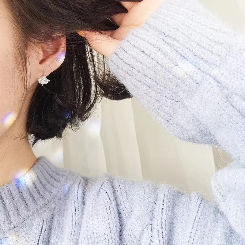 Корейские серьги Chandler с листьями для женщин раньше девочек детские маленькие