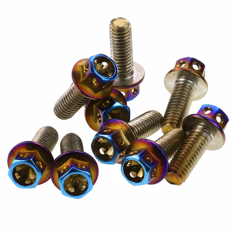 10 шт. декоративные винты для мотоцикла M6 многоцветные болты из нержавеющей стали