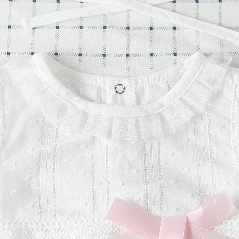 Новые летние боди для новорожденных Хлопковая детская одежда с бантиками