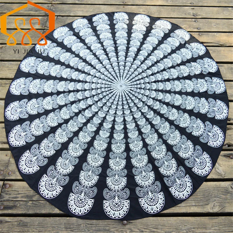 Round Beach Towel Female Shawl Decorated Towels Wall Hanging Bed Manta Yoga Mat Blanket Camping Mattress Sleeping Pad Tapestry |