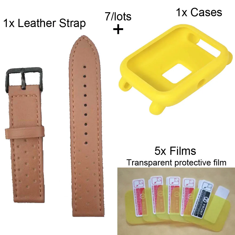 Brown-Yellow Case Для Xiaomi Huami Amazfit Bip Bit Lite ремешок для часов на запястье мягкий силиконовый защитный чехол Pulsera Correa Защитная пленка для экрана - Цвет: Brown-Yellow Case