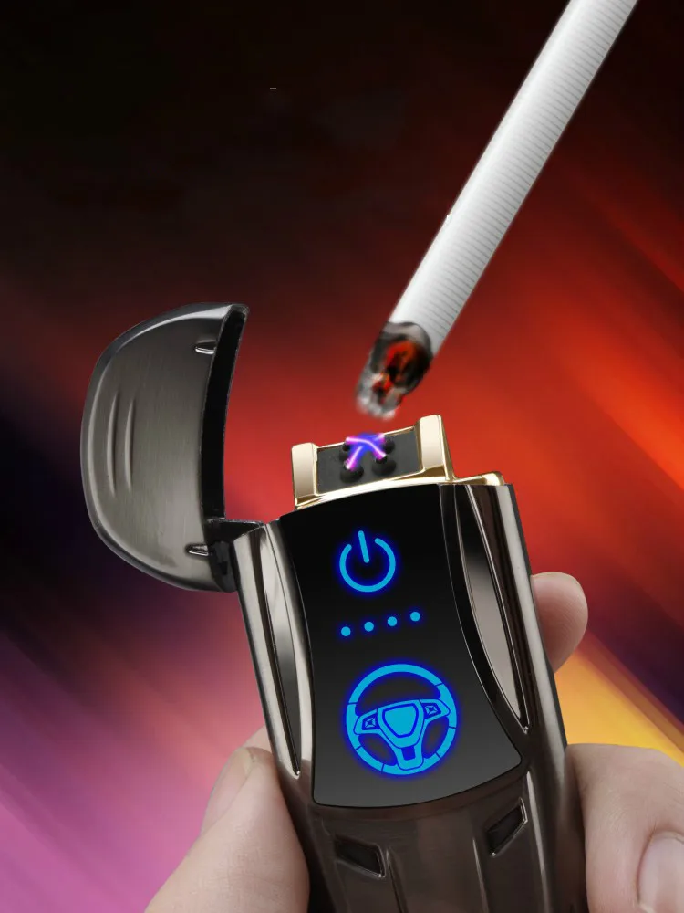 New Metal Creative Cool Sports Car Intelligent Induction Double Arc Lighter Advanced USB Charging Cigarette men's gift | Дом и сад