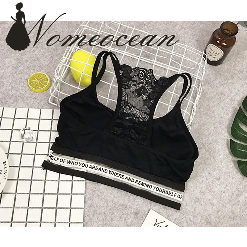 Fashion Women Casual Solid Backless Fitness Lace Camisole Tank Tops Letter Strapless Slim Spaghetti Strap T Shirt Strappy Camis | Женская
