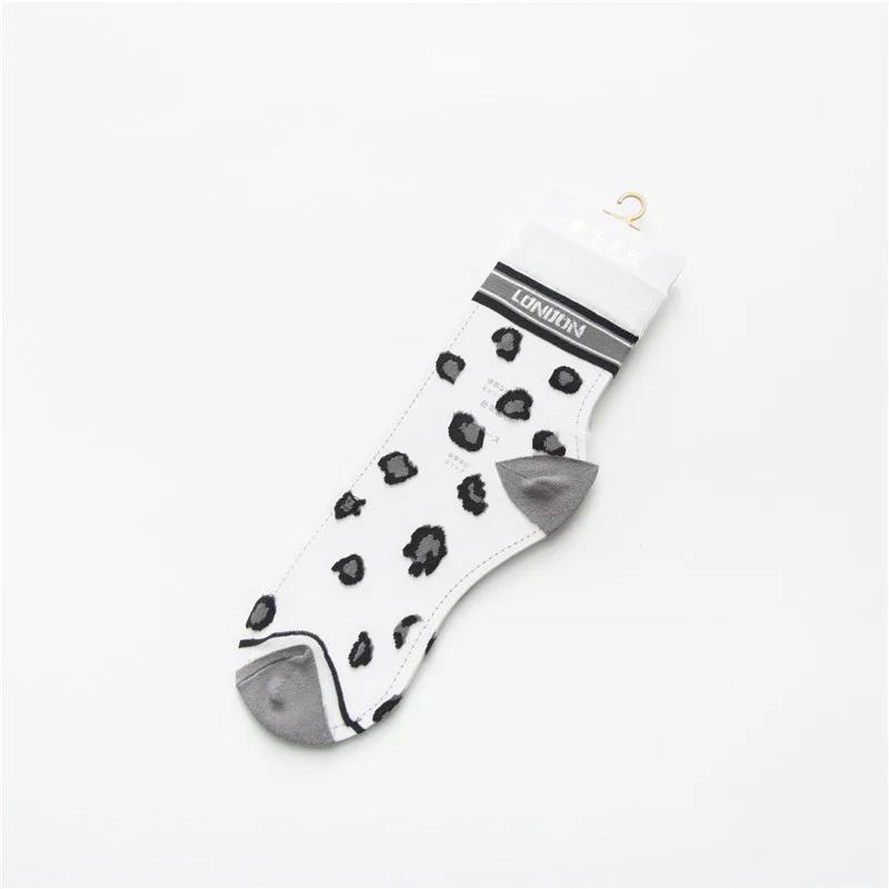 gray SP& CITY Популярные леопардовые узорчатые стеклянные кружевные тонкие носки женские Харадзюку прозрачные крутые короткие носки летние открытые носки - Цвет: gray