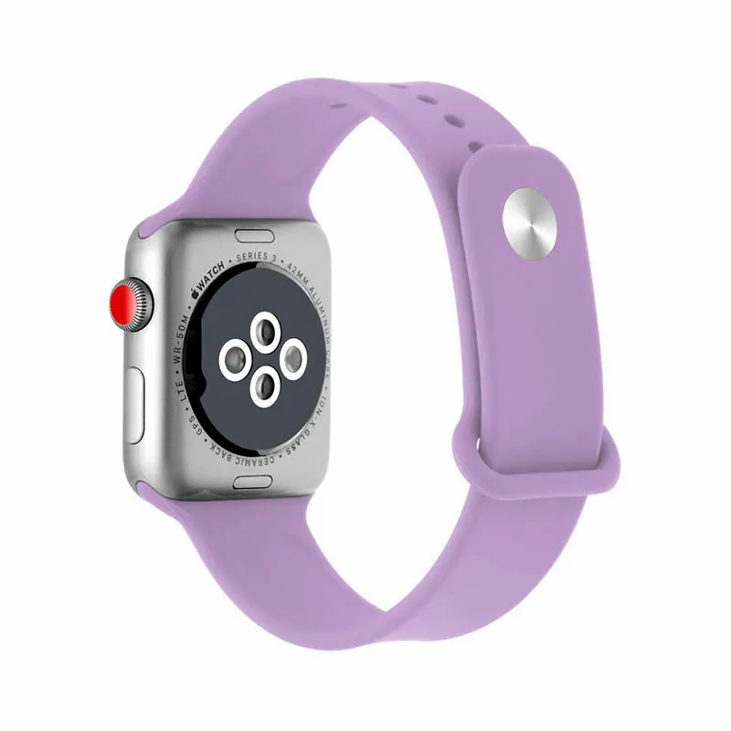 Силиконовые часы 12 видов цветов ремешок для Apple Watch 4/3/2/1 серии замена Смарт 38 мм 42