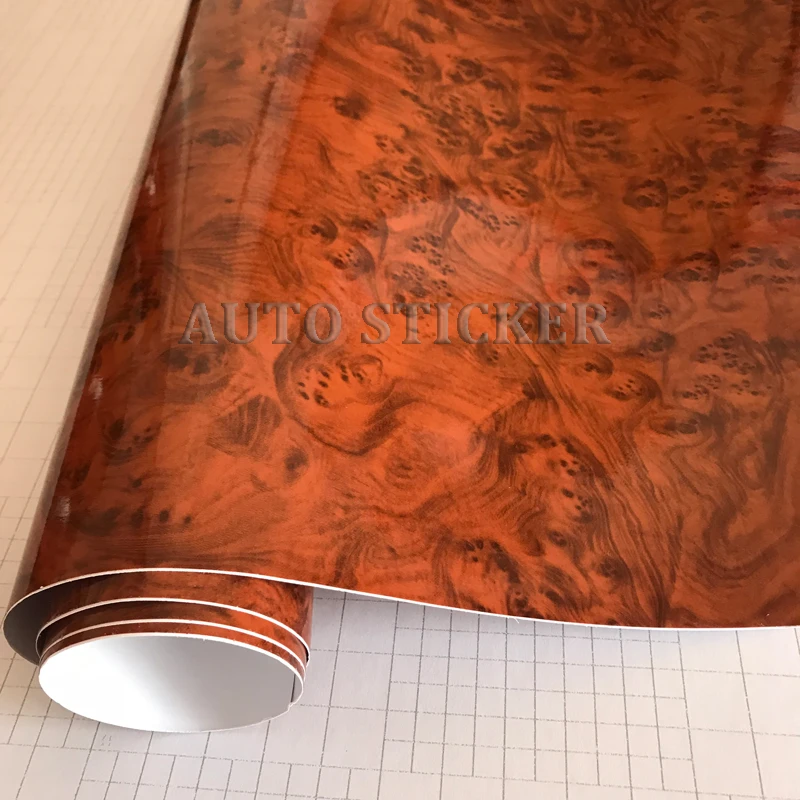 50x100CM Glossy Wood Grain Car Wrap Vinyl Film Textured Furniture Decal Waterproof Self Adhesive Sticker | Автомобили и мотоциклы