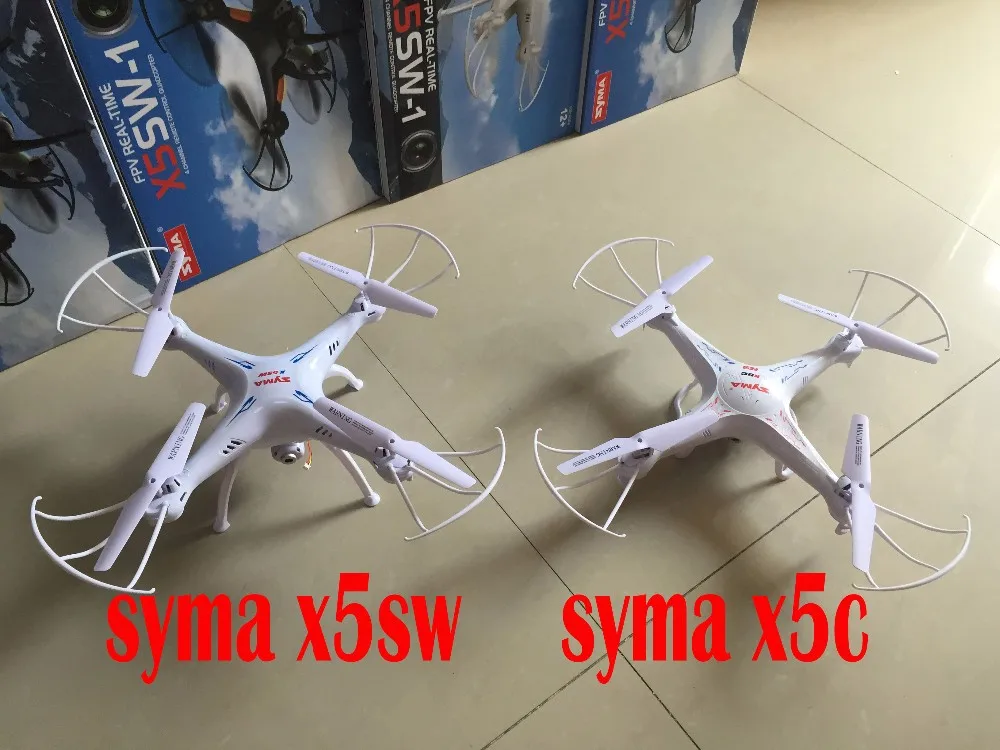 SYMA X5SW/X5SW-1 Дрон с Wi-Fi для квадрокоптера с видом от первого лица Камера Безголовый 6-Axis в реальном времени видео р/у вертолет Квадрокоптер с 5 Батарея