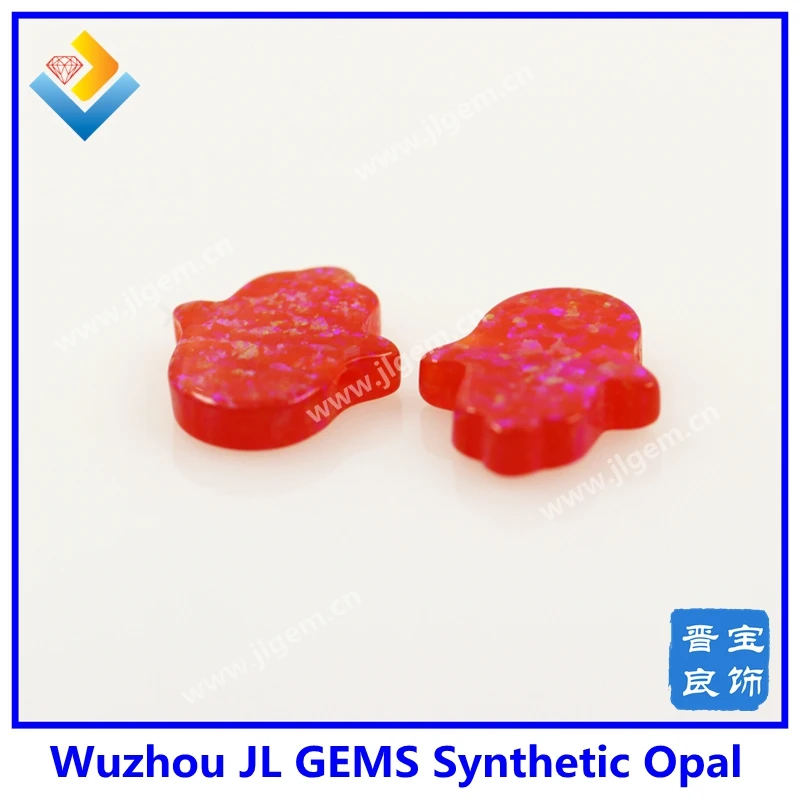 

MOQ=3pcs Synthetic Blood Red Hamsa Opal Stone OP47 11*13mm Hand Shape Loose Fire Opal Stone for Necklace Free Shipping