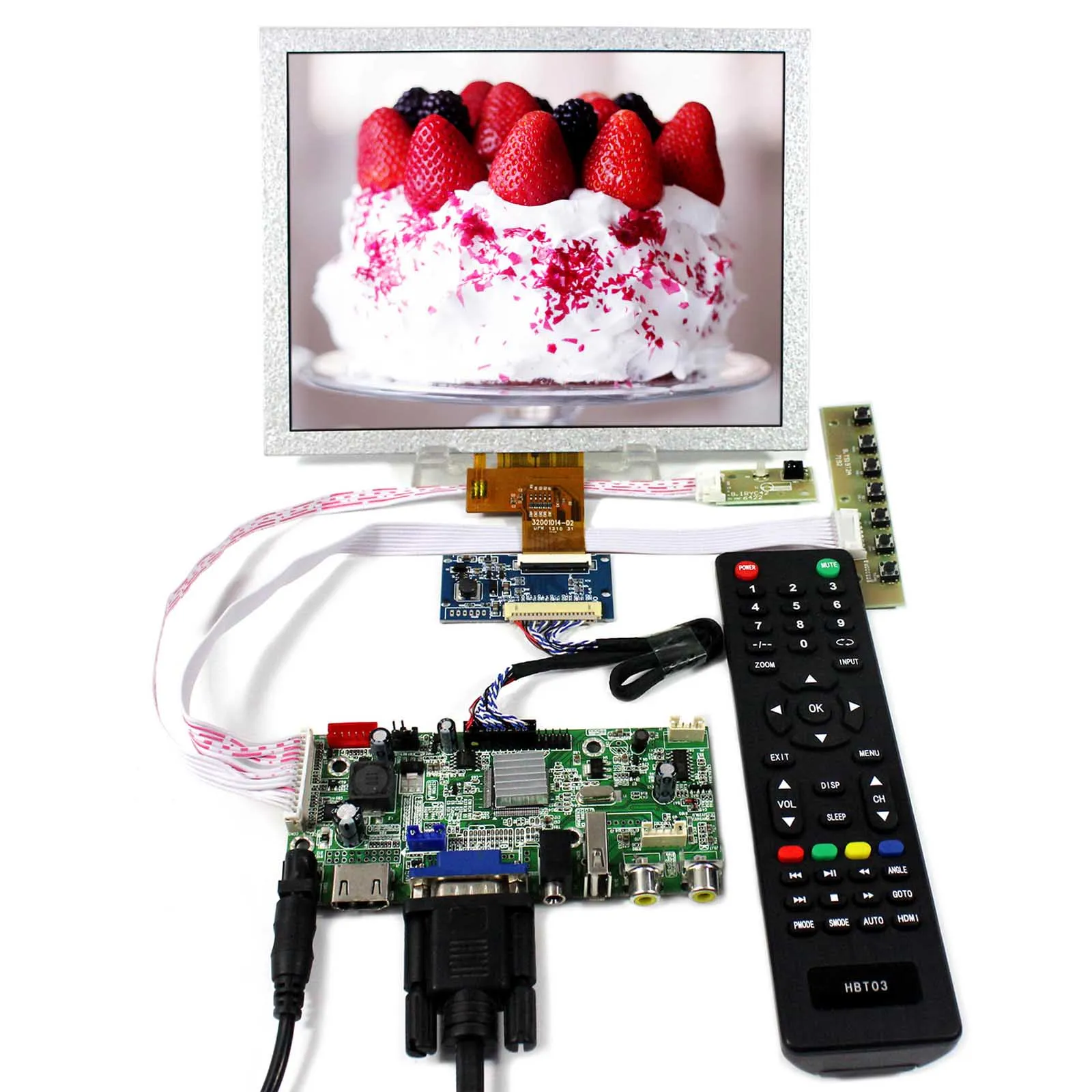 

HD MI+VGA+AV+Audio+USB LCD Controller Board 8" EJ080NA-04C 1024x768 LCD Panel