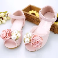 girls shoes fashion baby girls shoes with rose flowers and beads children sandals with fancy flower 501 48