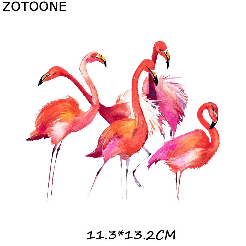 ZOTOONE железные Пластыри для одежды теплопередача Розовый фламинго пластырь стирка наклейки футболка для одежды аксессуар Аппликация C