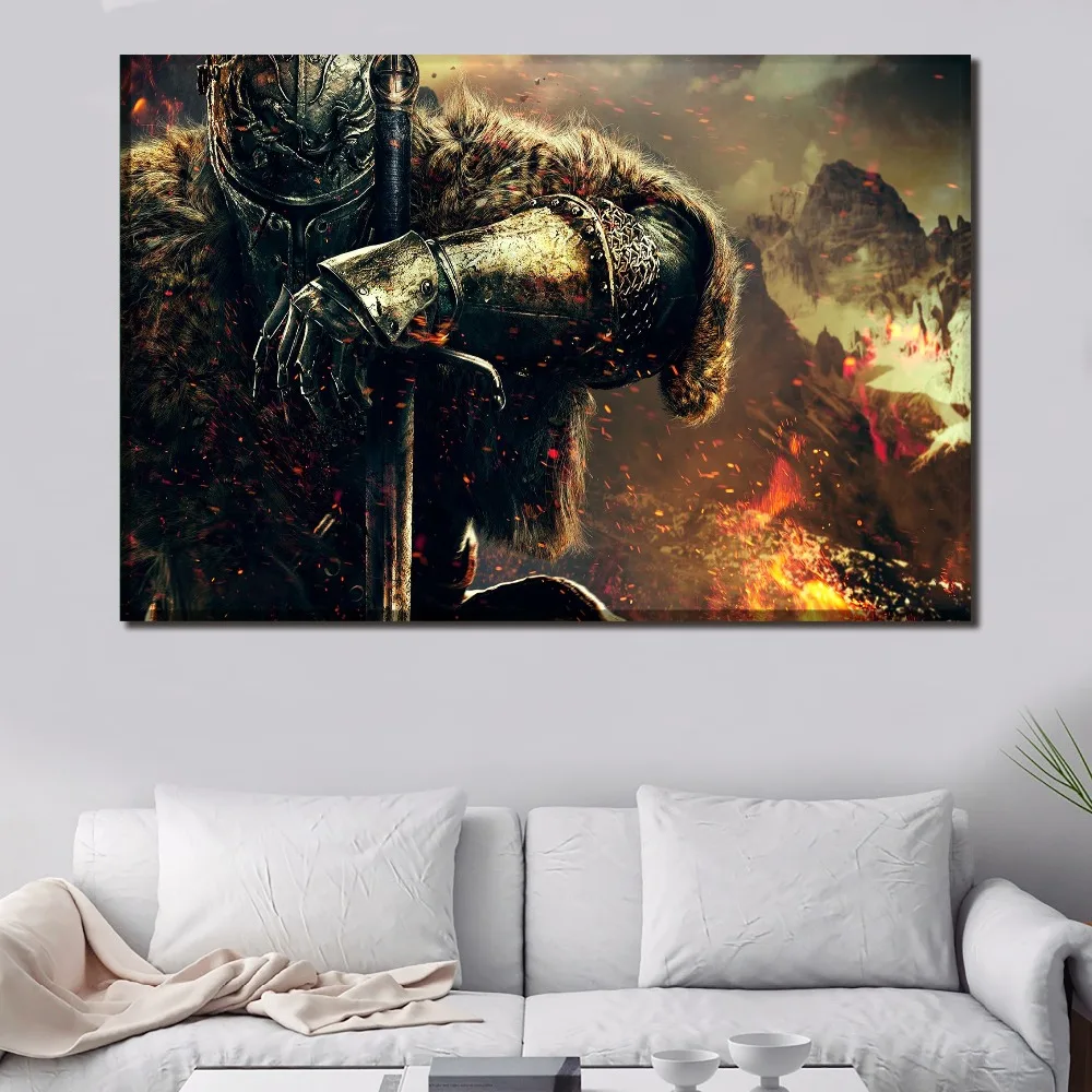 Модульный постер Dark Souls Game Warrior Картина на холсте 1 панель настенное искусство
