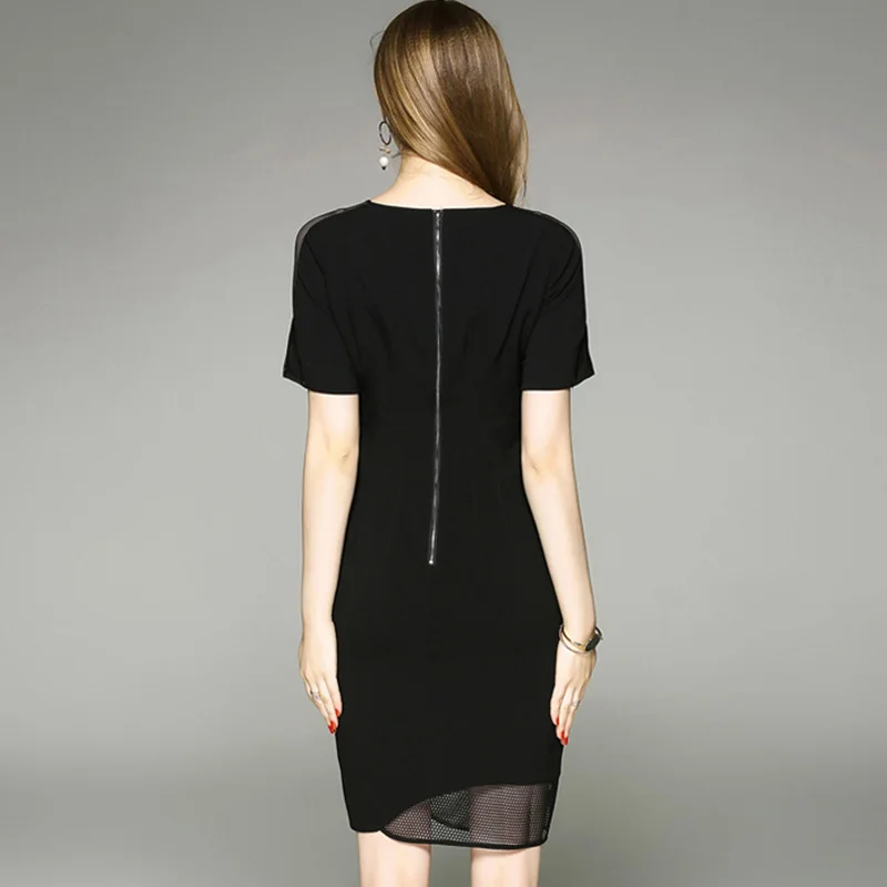 Летнее платье женские пикантные повседневные короткие v-образным вырезом Черный