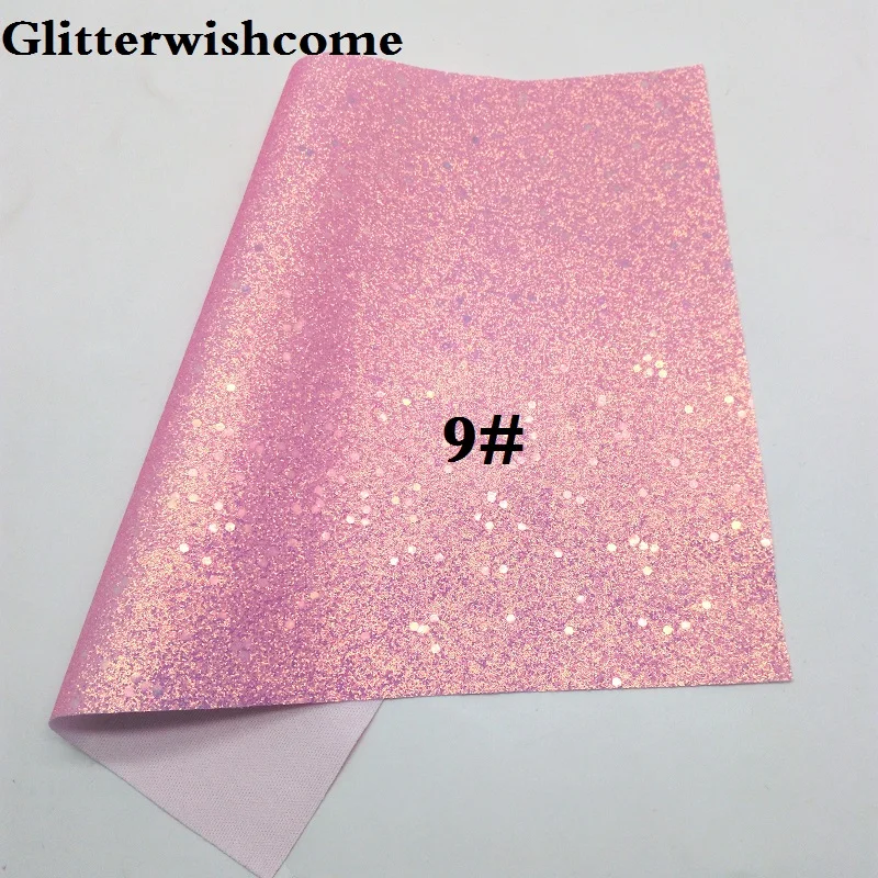 Glitterwishcome 21X29 см A4 размер винил для бантов тонкий Fluo блестящая кожаная ткань винил для бантов, GM177A