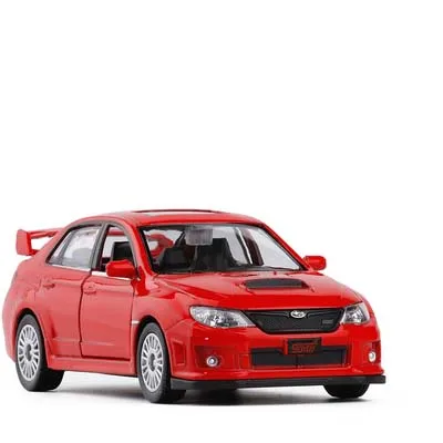 Красный Высокая имитация 1:36 Масштаб 2011 Subaru Impreza Coupe металлический оттягивающий автомобиль WRC STI 2 открытая дверь Модель автомобиля игрушки - Цвет: Красный