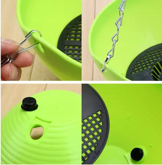 3 шт. цветной круглый пластиковый подвесной цветочный горшок с металлической