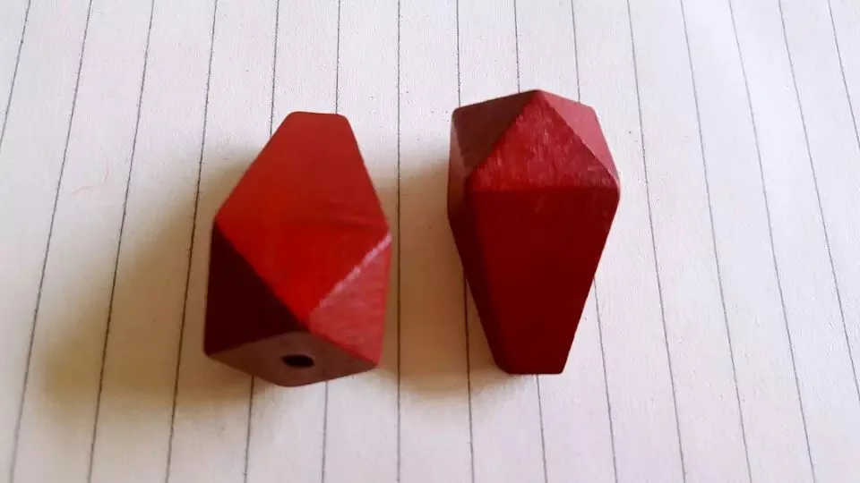 1 50 шт./лот цветная печать 30 мм геометрические 3D многоугольные деревянные бусы в виде diy ювелирных изделий серьги/браслет/одежда Кулон Аксессуар - Цвет: 1