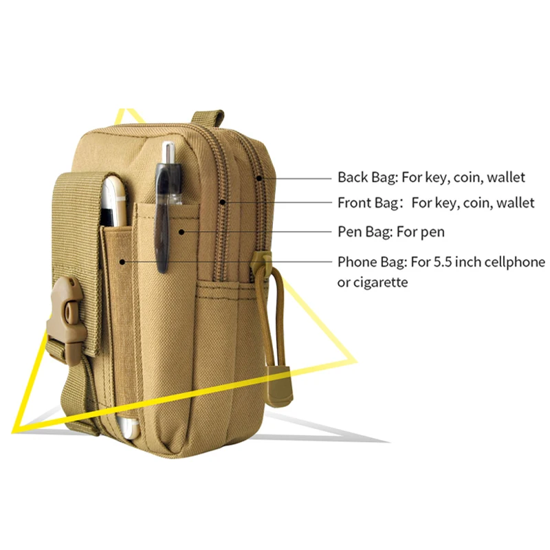 AIRSOFTPEAK Тактический мешок Molle Поясная сумка Спортивный подсумок Военный комплект