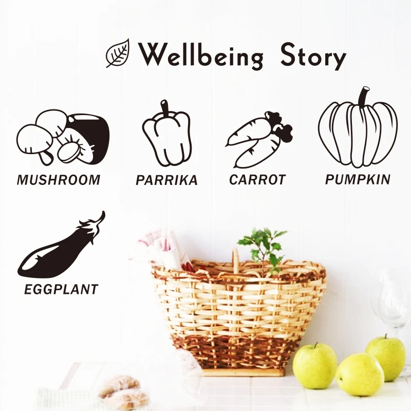 

Art New Design removable waterproof home decor delicious vegetables wall sticker cheap name quote decal for kitchen