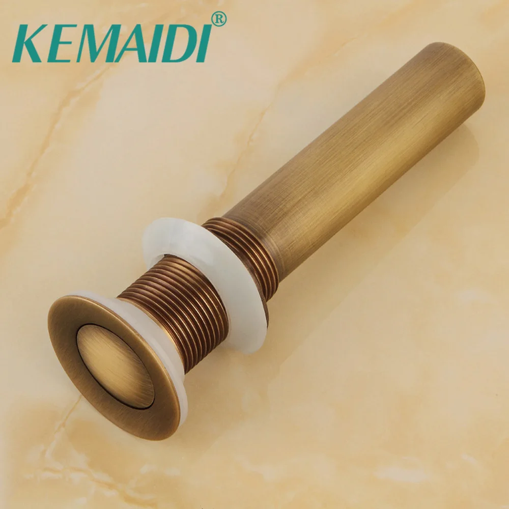 

KEMAIDI Fashion New Antique Brass Style Bathroom Basin Waste Pop Up Waste Vanity Vessel Sink Drain Without Overflow