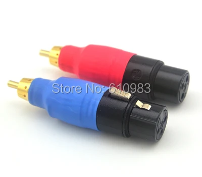 10 шт. RCA-XLR сплиттер 3-контактный разъем XLR гнездовой штырь к RCA красный синий аудио