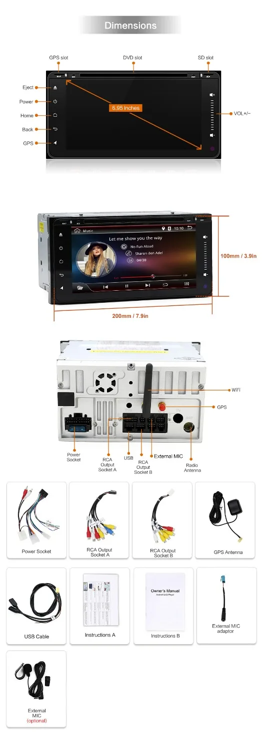 4 ядра автомобильный dvd-плеер Android 6 0 gps для Toyota RAV4 Corolla Camry Vios Hilux универсальный DVD