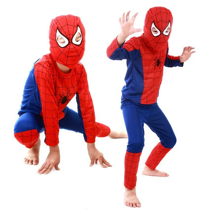 Костюм детский для косплея костюм Супермена Бэтмена Человека паука на Хэллоуин