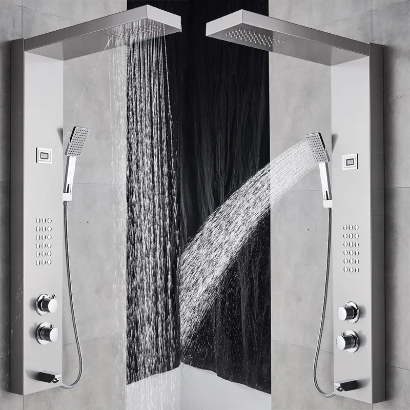 Термостатическая душевая панель Senlesen лейка из нержавеющей стали с изливом