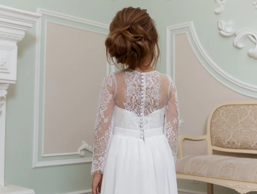 2020 новые пляжные платья с длинными рукавами и кружевными цветами для девочек