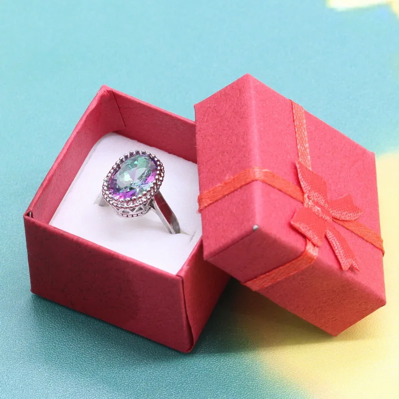 EIOLZJ 925 Silver Rings for Women Yellow Semi-precious Stone Ringen Bride Anniversary Ring Free Jewelry Box | Украшения и