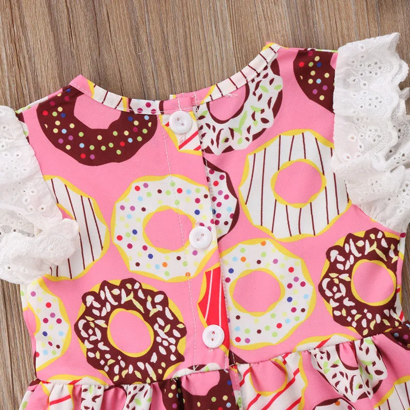 Boutique Baby Girls Kids Dress Ruffle Lace Princess Party Headband Outfits Dresses Regular Cotton Knee-length | Детская одежда и