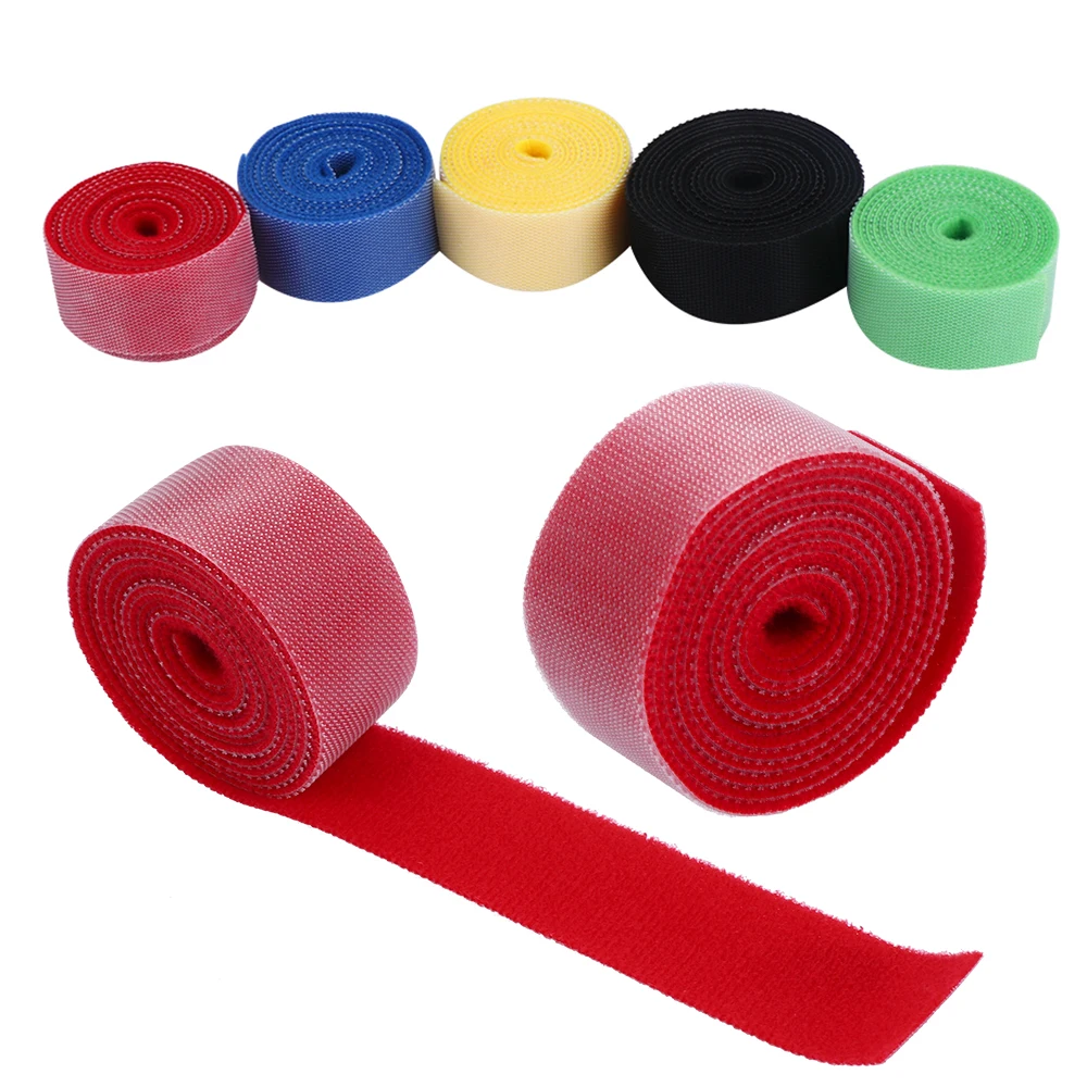 1PC Durable 1M Magic Cable Power Wire Management Fastener Hot Strap Marker Cord Organizer Cable Ties Fastening Tape Roll