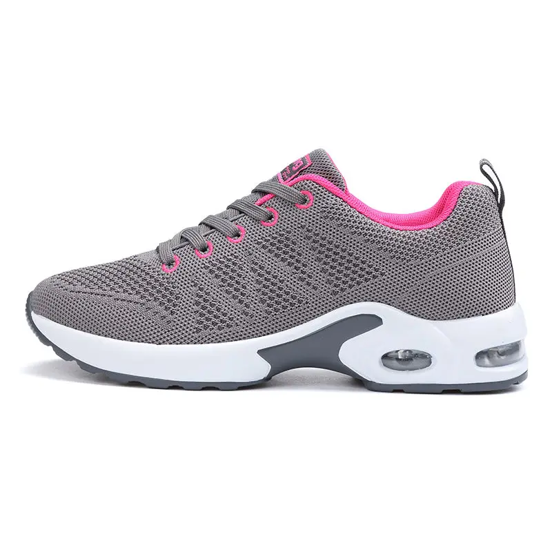 Gray running shoes Новинка; кроссовки; женские кроссовки для бега с дышащей сеткой; женская спортивная обувь с амортизацией; женская прогулочная обувь; Zapatos; женская спортивная обувь; 8,5 - Цвет: Gray running shoes