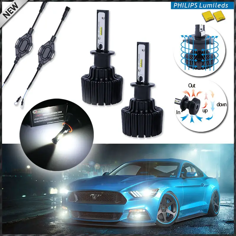 (2) высокая Мощность LED Фары для авто-h3-6000 К белый мощность ED на Luxeon со съемными