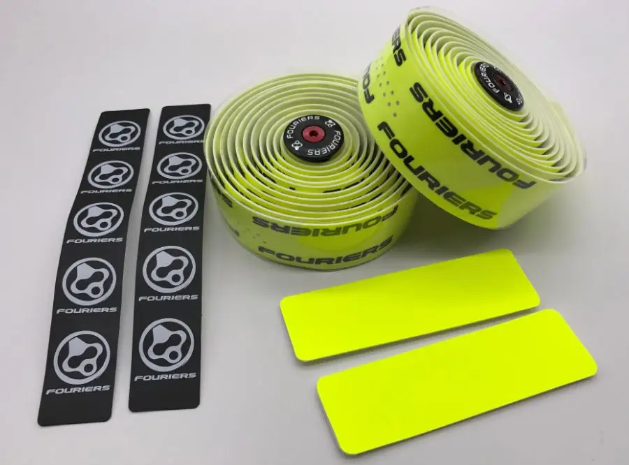 yellow Fouriers велосипедная лента для руля, обертывания, ПУ, фиксированная передача, дорожный велосипед, ручка для руля, ленты, ремень с отверстиями, разные цвета - Цвет: yellow