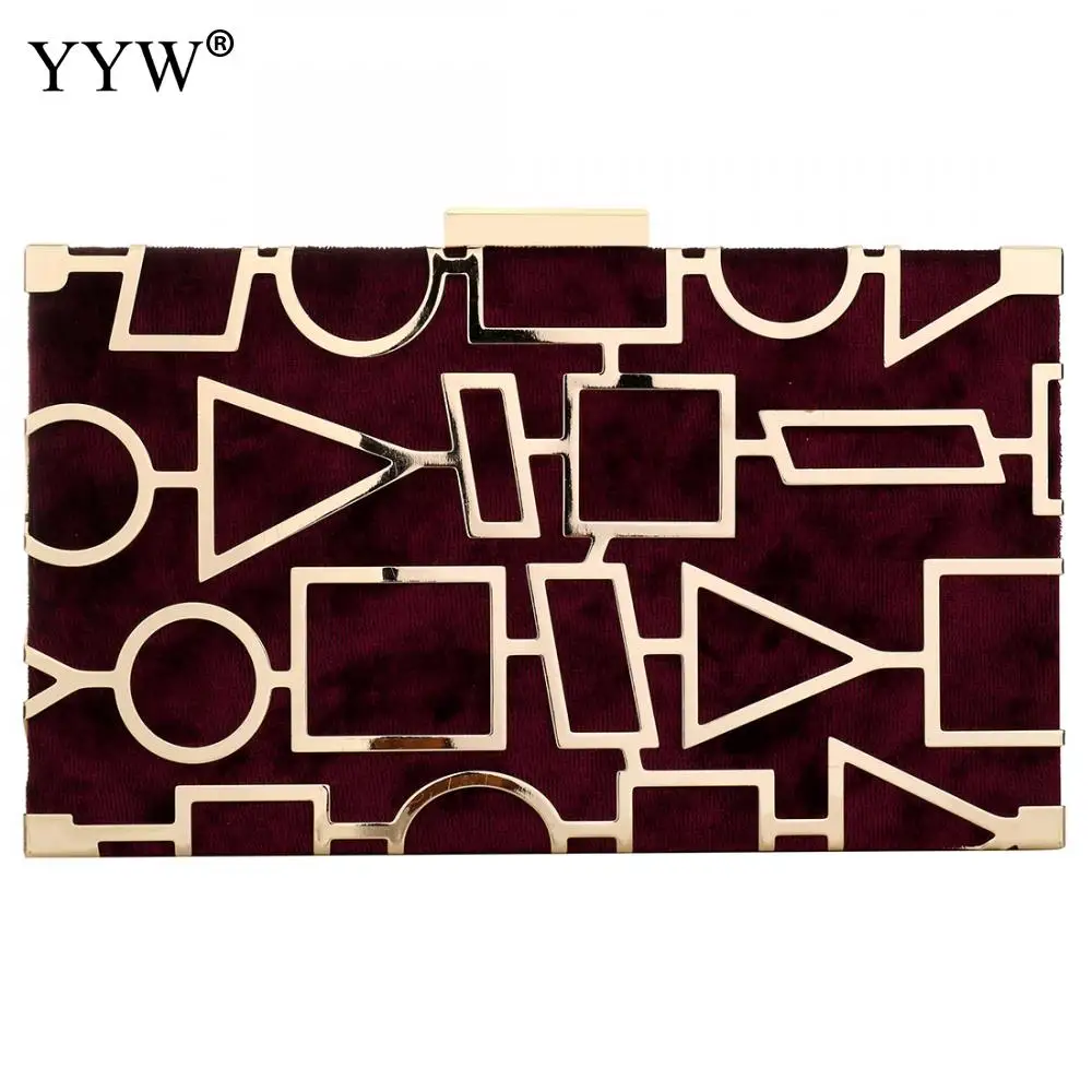 burgundy Клатч из цинкового сплава для женщин, вечерняя сумка для женщин, новая известная Мода, элегантная Геометрическая цепочка, сумка через плечо, клатч - Цвет: burgundy